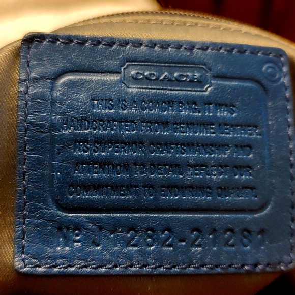 Coach Madison Rhodium (dark blue) gathered leather satchel 2012. EUC. Preloved - Picture 3 of 13